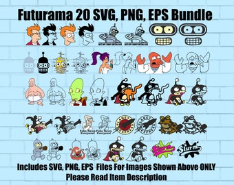 Futurama 20 SVG, EPS, PNG Bundle (Great For Cricut & Sublimation)