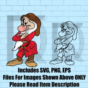 Grumpy Seven Dwarf SVG, EPS, PNG Digital File (Cricut Ready)