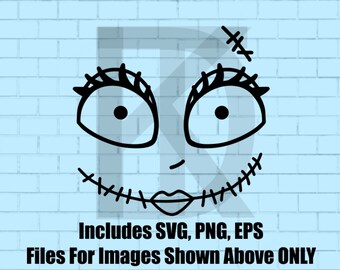 Sally Nightmare Face SVG, EPS, PNG File! Cricut, Digital, Printable