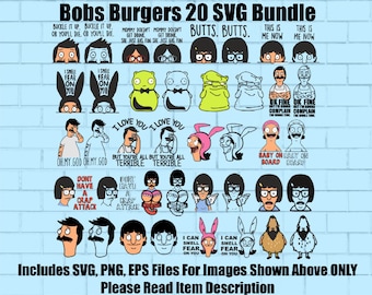 Bob's Burgers 20 SVG, EPS, PNG Bundle