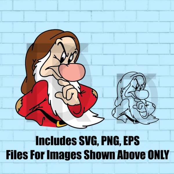 Grumpy Dwarf SVG, EPS, archivo PNG! Cricut, Digital, Imprimible