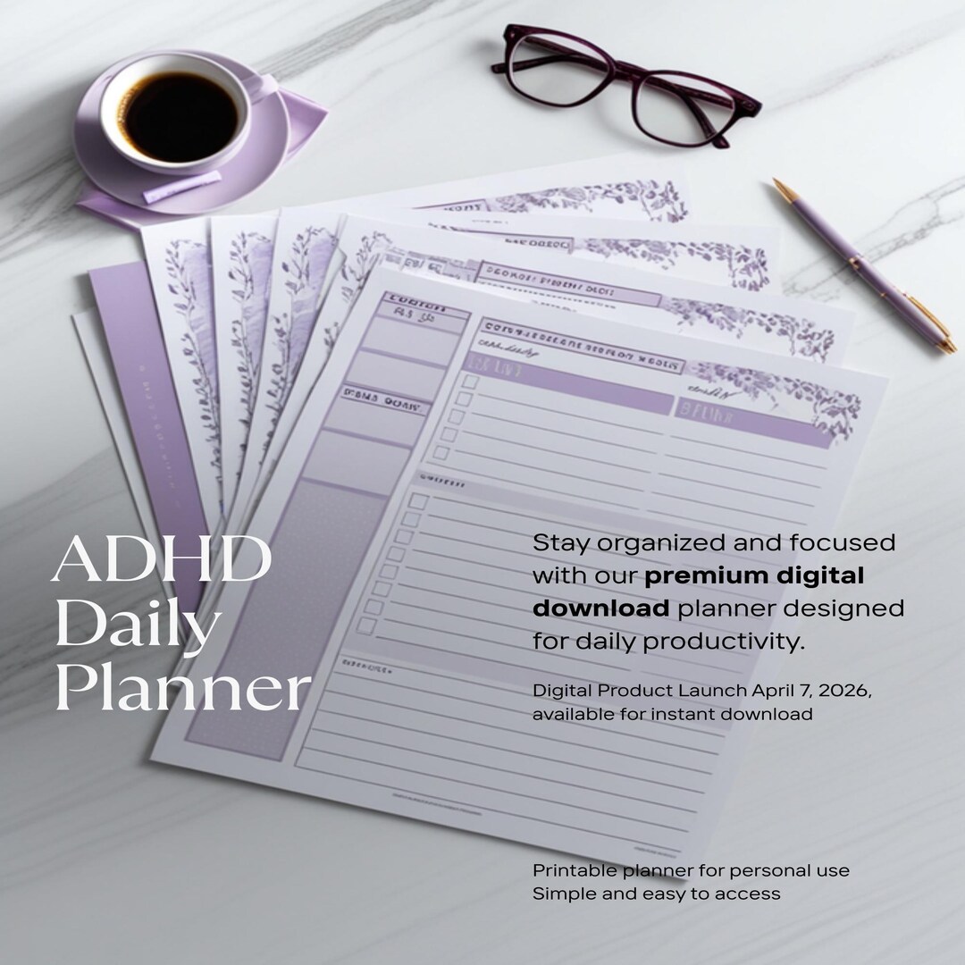 ADHD Daily Planner • Brain Dump • Time Blocking • Energy Tracker • PDF ...