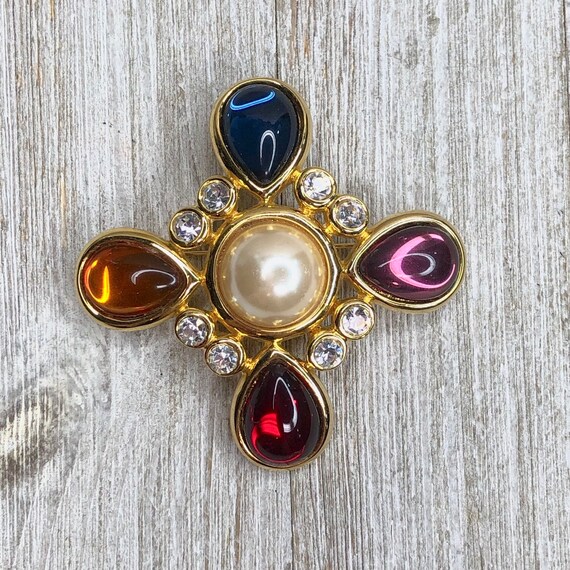 Joan Rivers Multicolored Teardrop Gold Pearl Malte