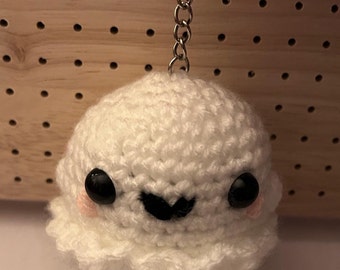 Gehaakte Ghost pluche Amigurumi sleutelhanger