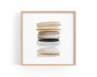 Minimalist Beige Wall Art, Neutral Watercolor Print, Beige Gray Print, Printable Abstract Art, Square Print, Earth Tone Art,INSTANT DOWNLOAD