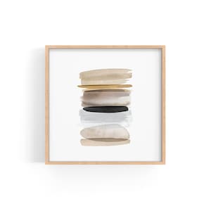 Minimalist Beige Wall Art, Neutral Watercolor Print, Beige Gray Print, Printable Abstract Art, Square Print, Earth Tone Art,INSTANT DOWNLOAD