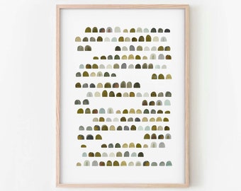 Mint Green Abstract Pebbles Wall Art,Printable Geometric Art,Green Nursery Art,Green Watercolor Print,Neutral Modern Art,DIGITAL DOWNLOAD