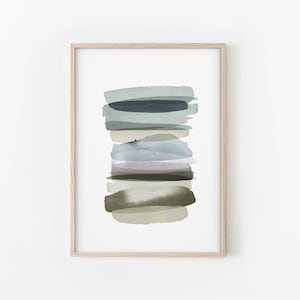 Mint Green Abstract Wall Art, Printable Abstract Art, Green Gray Print, Mint Green Watercolor Print, Printable Watercolor,Neutral Modern Art