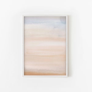 Pastel Sunset Print, Abstract Watercolor Wall Art, Neutral Print, DIGITAL DOWNLOAD
