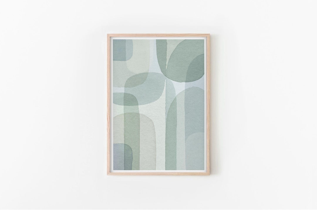 Modern Green Wall Art, Geometric Shapes Print, Zen Wall Decor, INSTANT ...
