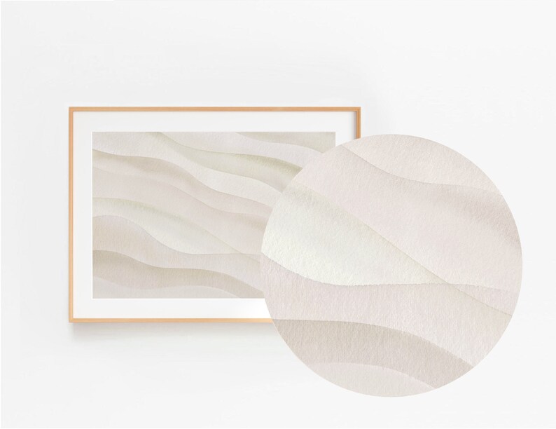 Abstract Wave Print , Modern Beige Art, Neutral Wall Art, Minimalist Wall Decor, INSTANT DOWNLOAD image 2