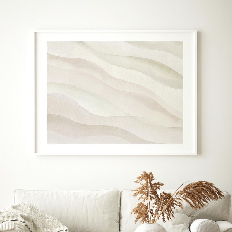 Abstract Wave Print , Modern Beige Art, Neutral Wall Art, Minimalist Wall Decor, INSTANT DOWNLOAD image 3