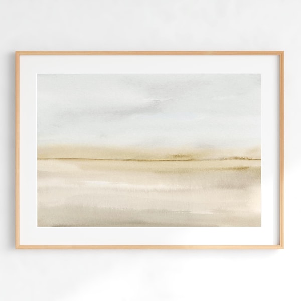 Neutral Landscape Print, Abstract Watercolor Landscape Wall Art, Neutral Print, DIGITAL DOWNLOAD