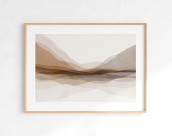 Abstract Mountain Wall Art, Abstract Printable Art, Neutral Prints, Simple Prints, Watercolor Landscape, DIGITAL DOWNLOAD