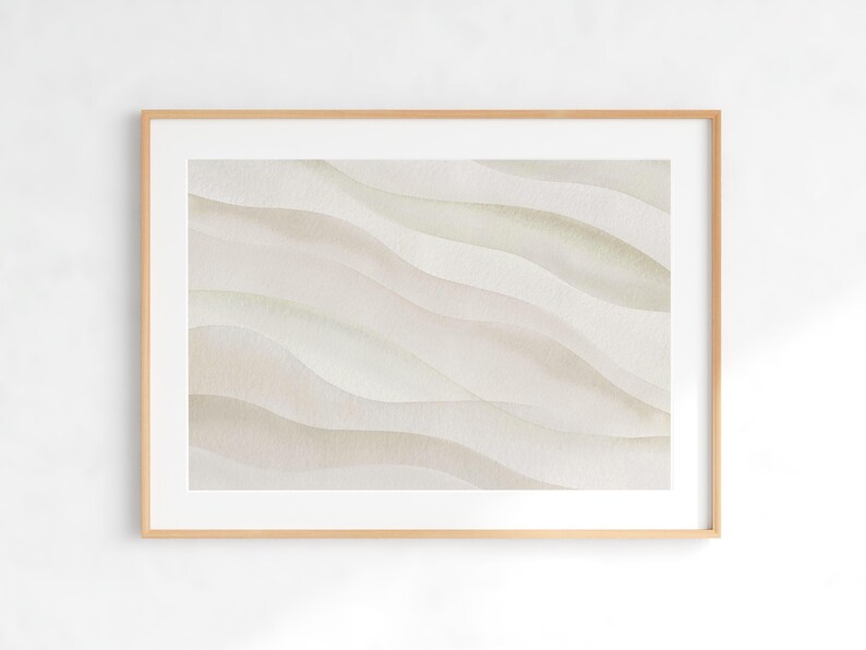 Abstract Wave Print , Modern Beige Art, Neutral Wall Art, Minimalist Wall Decor, INSTANT DOWNLOAD image 1