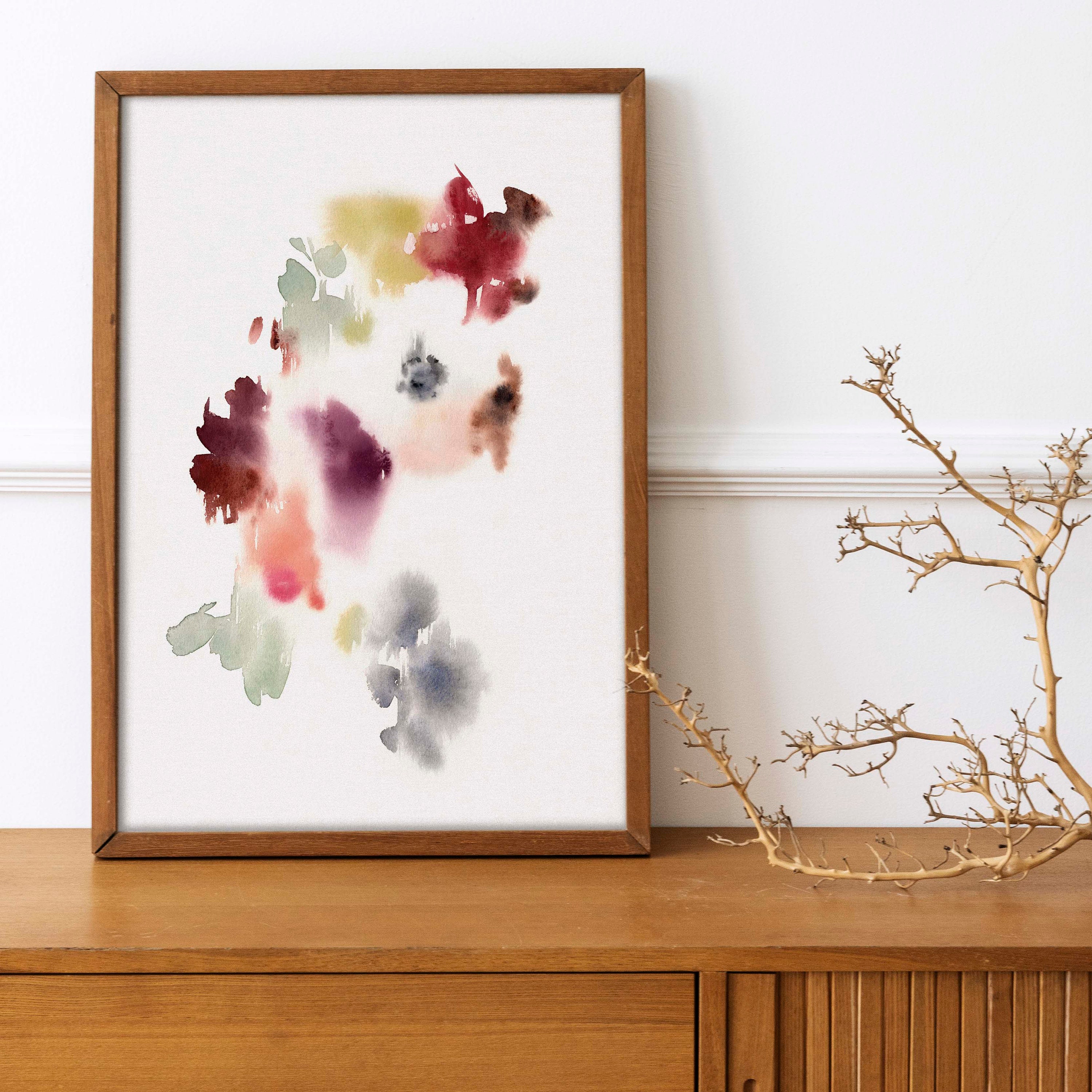 Printable Watercolor Flowers Wall Art,modern Abstract Print,nursery ...