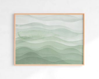 Stampa astratta di onde, arte beige minimale, stampa grigio neutro, arte murale scandinava, DOWNLOAD IMMEDIATO