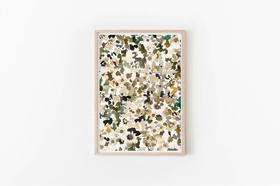 Watercolor Flowers Print , Beige Floral Art, Spring Flowers Print, DIGITAL DOWNLOAD