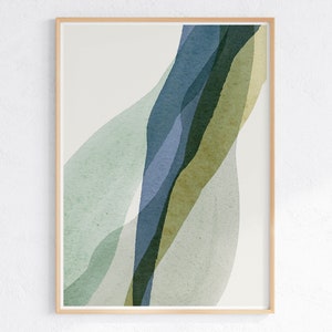 Blue and Green Wall Art, Printable Abstract Art, Blue Green Print, Abstract Modern Art, Minimalist Wall Art, DIGITAL DOWNLOAD