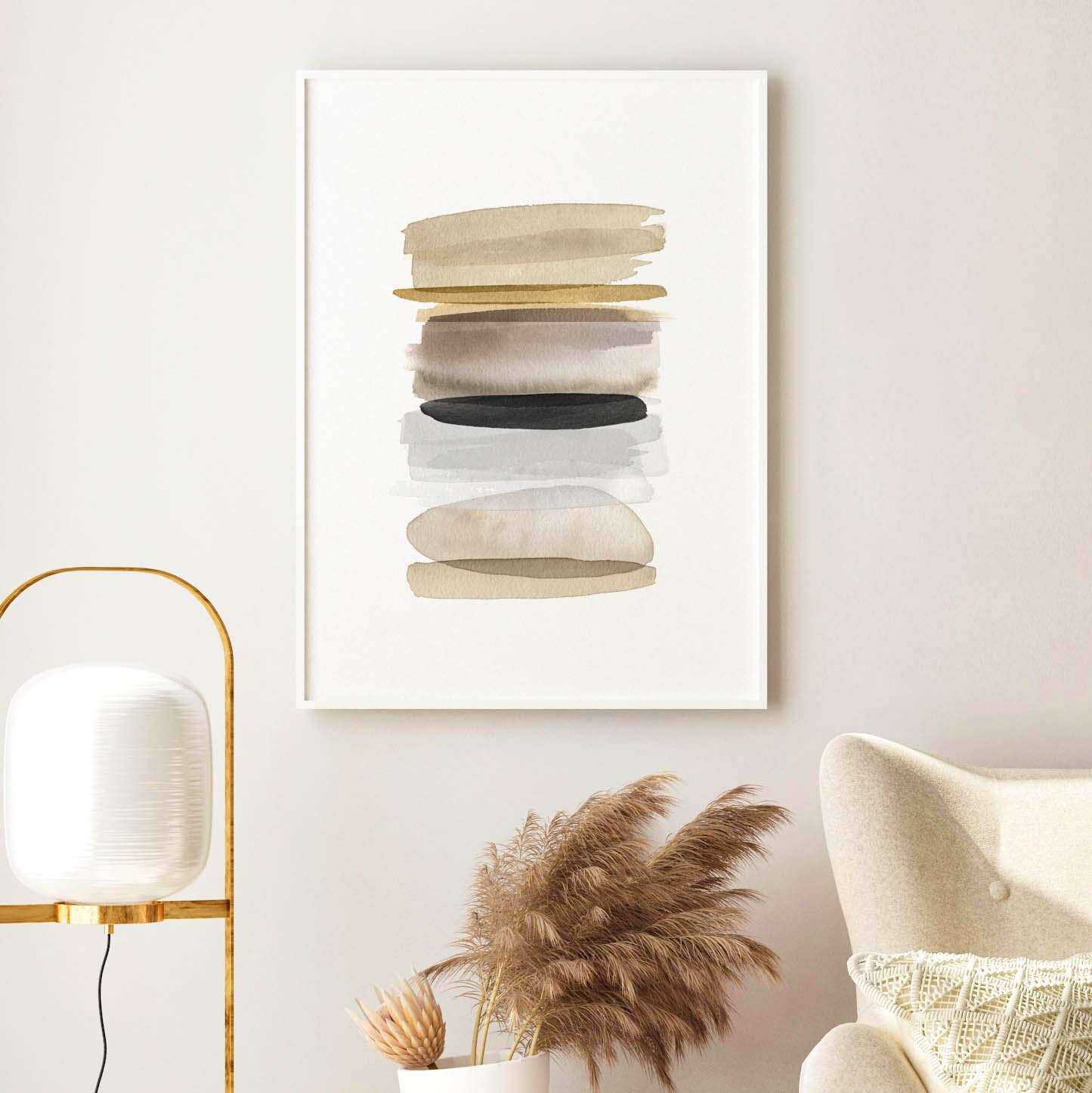 Minimalist Wall Art Neutral Tone Print Beige Wall Art Etsy