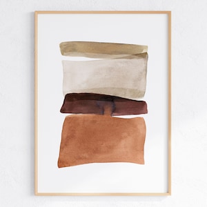 Modern Shapes Print, PRINTABLE Wall Art, Neutral Wall Art, Earth Tone Print, Beige Rust Brown Print, Minimal Wall Art, DIGITAL DOWNLOAD