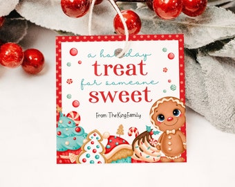 Sweet Treat Christmas Gift Tag, Cute Christmas Tag Sticker, Holiday Treat Tags, Teacher Staff Appreciation, School Pto Pta Thank You Tag