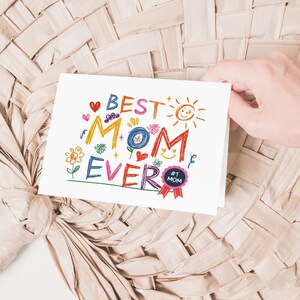 Beste Mutter aller Zeiten Karte, Muttertagsgeschenkkarte, Geschenkkarte für Mamas Tag, Kinder Muttertag druckbare süße Mütter Tag 5 x 7 Karte, Sofort Download