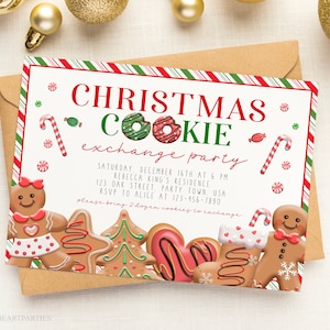 Editable Christmas Cookie Exchange Invitation Holiday Cookie Exchange Invitation Template Christmas Baking Party Invite Instand Download