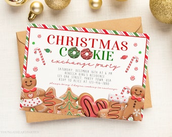 Editable Christmas Cookie Exchange Invitation Holiday Cookie Exchange Invitation Template Christmas Baking Party Invite Instand Download