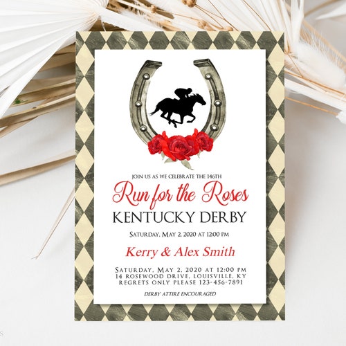 INSTANT DOWNLOAD Kentucky Derby Invitation / Derby Party Etsy