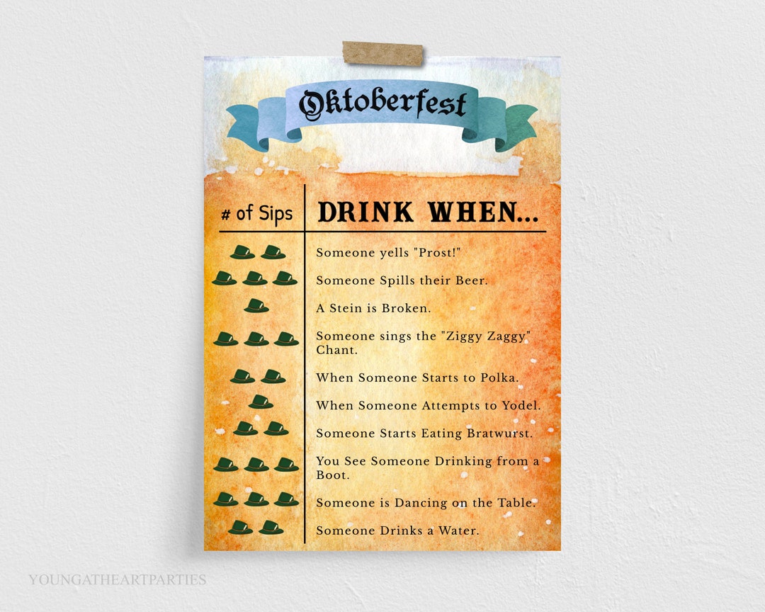 Editable Oktoberfest Beer Drinking Game, Oktoberfest Party Game ...