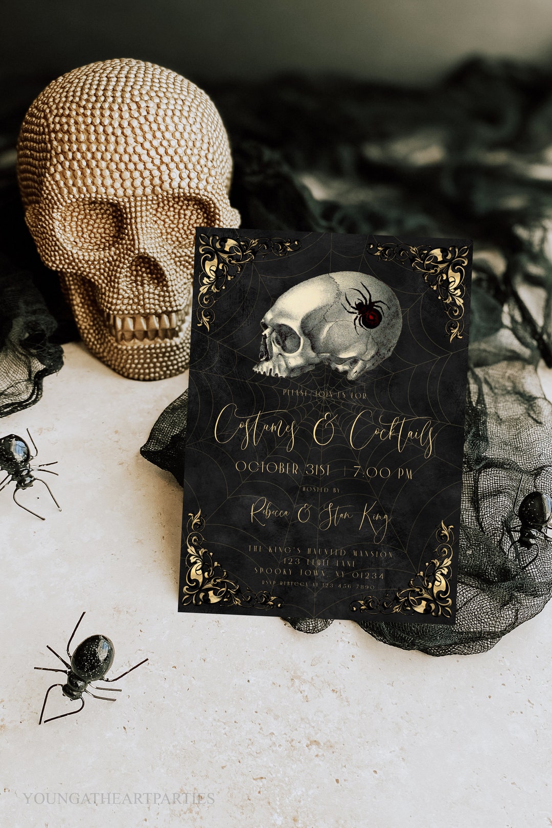 Victorian Gothic Halloween Party Invitation Template Editable - Etsy