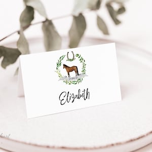Kentucky Derby-voedseltentetiketten, bewerkbare tafelborden paardenracebuffet, Derby Greenery-tafeltentplaatskaarten, afdrukbare digitale bestanden