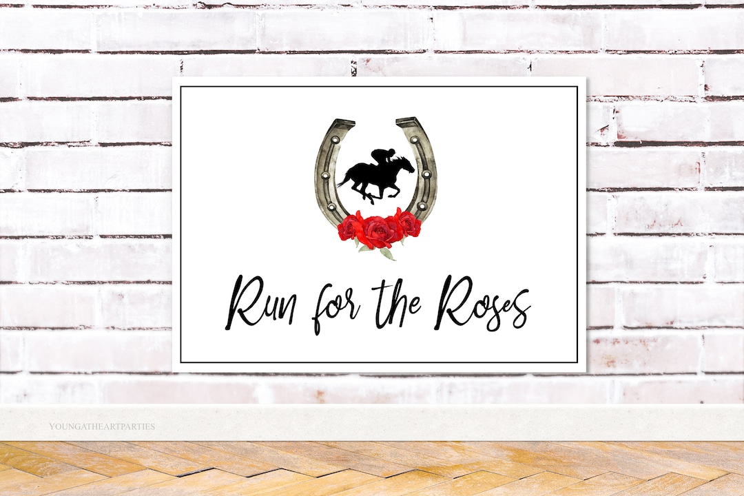 Kentucky Derby Party Backdrop, Run for the Roses Backdrop, Editable ...