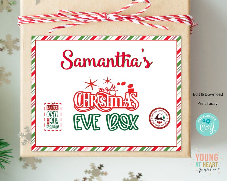 Printable Christmas Eve Box Sign Christmas Eve Box Christmas Etsy