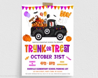 Blank Trunk or Treat Event Flyer Instant Download - Etsy