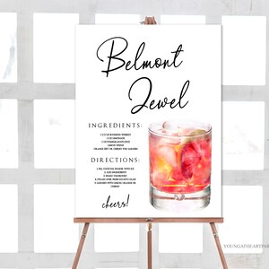 Belmont Jewel Drink Bar Menu Sign Template, Preakness Signature Drink ...