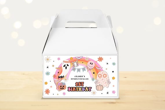Editable Groovy Halloween Gable Box Labels, Hippie Halloween Treat ...
