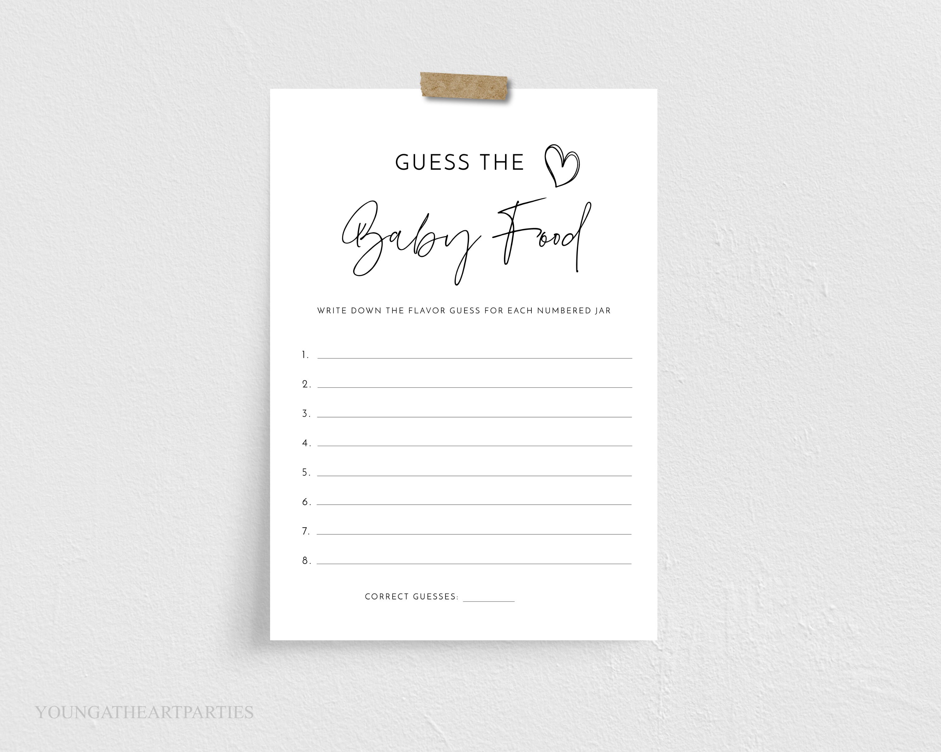 Minimalist Baby Food Jar Game Guess the Baby Jar Food Modern Etsy