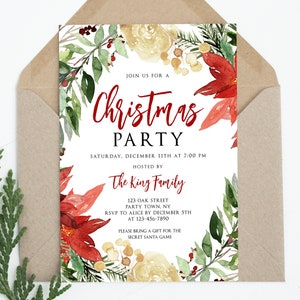 Editable Christmas Party Invitation, Christmas Party Invitation, Party ...