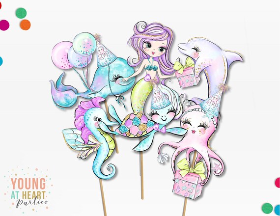 Printable Mermaid Centerpieces Under The Sea Animals Birthday Party Cake Topper Table Decor Mermaid Party Decorations Pink Girl Diy Digital By Young At Heart Parties Catch My Party Printable Mermaid Centerpieces Under The Sea Animals Birthday Party Cake Topper Table Decor Mermaid Party Decorations Pink Girl Diy Digital By Young At Heart Parties Catch My Party