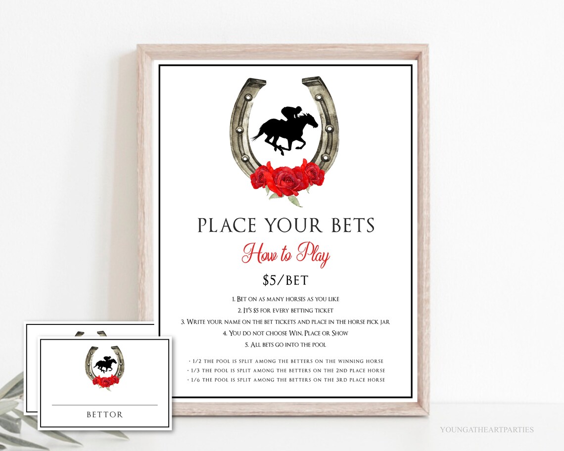 Kentucky Derby Race Betting Sign With Bet Slips Template - Etsy