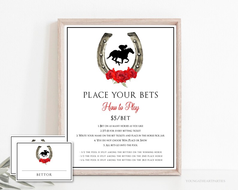 Kentucky Derby Race Betting Sign With Bet Slips Template - Etsy