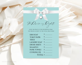 Bride and Co. The Price is Right Game, Breakfast at Theme Bridal Shower Game, Printable Price is Right, Edit with Corjl, BTD