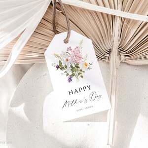 Modello per etichetta regalo per la festa della mamma, etichetta floreale per bomboniera per la festa della mamma, etichetta di ringraziamento per la festa della mamma, etichetta regalo per celebrare la mamma, etichetta per bomboniera per la mamma, SPBL