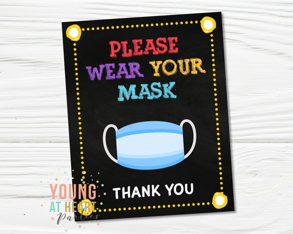 please wear a mask sign classroom sign school safety mask etsy
