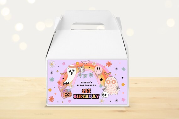 Editable Purple Halloween Gable Box Labels, Hippie Halloween Treat ...