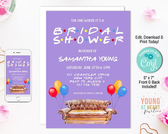 FRIENDS Shower Invitation, Friends Bridal Shower Invitation, Friends Show Invite, Editable Invitation Template, Printable, Instant Download Il_570xn