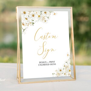 Signos de ducha de margarita personalizados editables, plantilla de signo de boda de margarita, cree sus propios signos, floral amarillo de verano, signos múltiples, signo imprimible