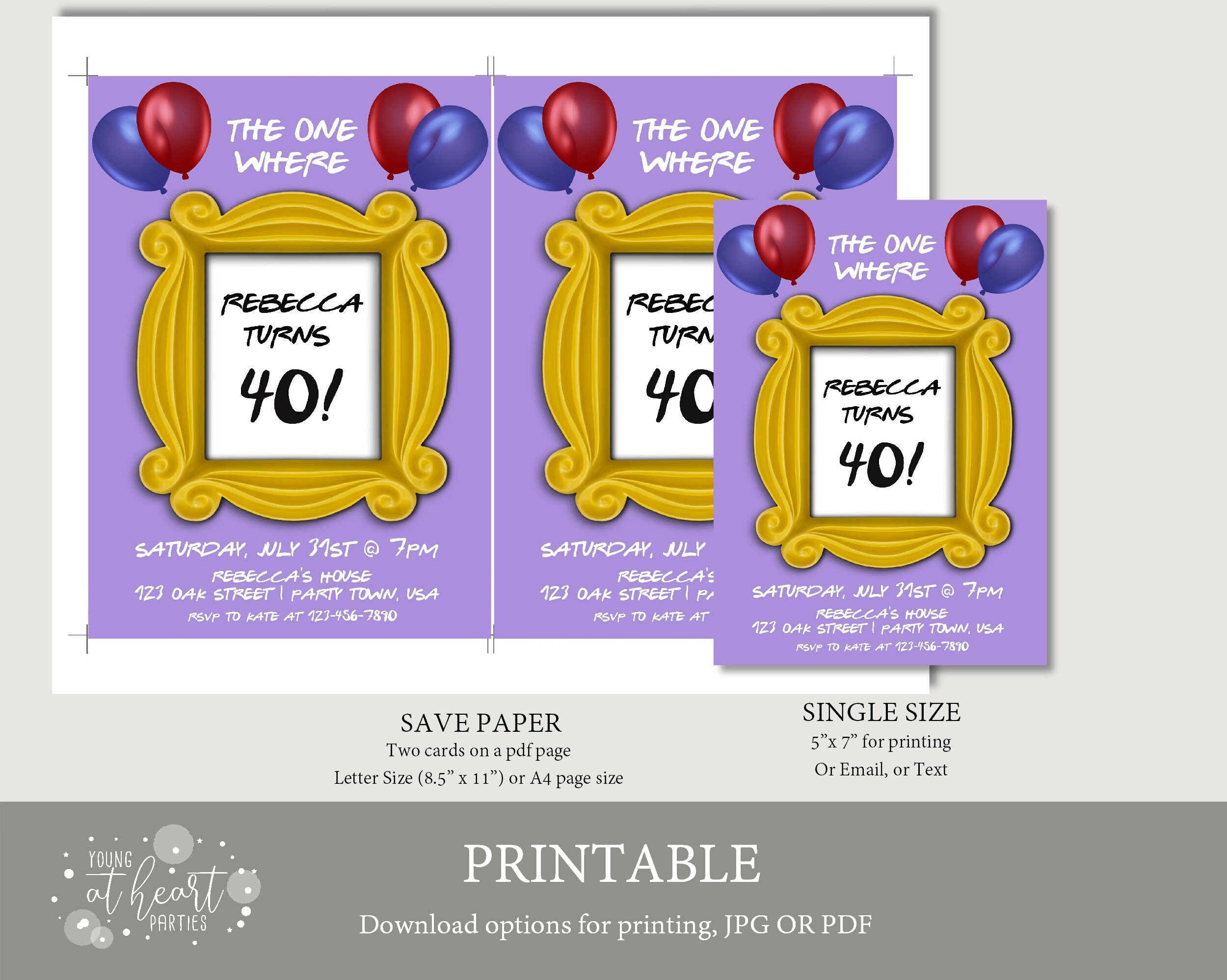 Editable Friends Birthday Invitation Personalized Friends | Etsy